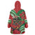 Mele Kalikimaka Hawaii Wearable Blanket Hoodie Mongoose Santa With Ohia Lehua