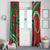 Mele Kalikimaka Hawaii Window Curtain Mongoose Santa With Ohia Lehua