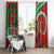 Mele Kalikimaka Hawaii Window Curtain Mongoose Santa With Ohia Lehua