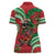 Mele Kalikimaka Hawaii Women Polo Shirt Mongoose Santa With Ohia Lehua