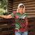 Mele Kalikimaka Hawaii Women Polo Shirt Mongoose Santa With Ohia Lehua