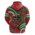 Mele Kalikimaka Hawaii Zip Hoodie Mongoose Santa With Ohia Lehua