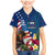 United States And Samoa Family Matching Mermaid Dress and Hawaiian Shirt USA Flag Eagle Mix Samoan Coat Of Arms LT14 Son's Shirt Blue - Polynesian Pride