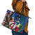 United States And Samoa Leather Tote Bag USA Flag Eagle Mix Samoan Coat Of Arms LT14 - Polynesian Pride