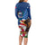 United States And Samoa Long Sleeve Bodycon Dress USA Flag Eagle Mix Samoan Coat Of Arms LT14 - Polynesian Pride