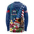 United States And Samoa Long Sleeve Shirt USA Flag Eagle Mix Samoan Coat Of Arms LT14 - Polynesian Pride