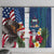 United States And Samoa Window Curtain USA Flag Eagle Mix Samoan Coat Of Arms LT14 With Hooks Blue - Polynesian Pride