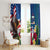 United States And Samoa Window Curtain USA Flag Eagle Mix Samoan Coat Of Arms LT14 - Polynesian Pride