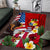 United States And Tonga Area Rug USA Flag Eagle Mix Tongan Coat Of Arms Ngatu Pattern LT14 Blue - Polynesian Pride