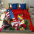 United States And Tonga Bedding Set USA Flag Eagle Mix Tongan Coat Of Arms Ngatu Pattern LT14 - Polynesian Pride