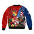 United States And Tonga Bomber Jacket USA Flag Eagle Mix Tongan Coat Of Arms Ngatu Pattern LT14 - Polynesian Pride