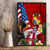 United States And Tonga Canvas Wall Art USA Flag Eagle Mix Tongan Coat Of Arms Ngatu Pattern LT14 - Polynesian Pride