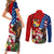 United States And Tonga Couples Matching Short Sleeve Bodycon Dress and Long Sleeve Button Shirt USA Flag Eagle Mix Tongan Coat Of Arms Ngatu Pattern LT14 - Polynesian Pride