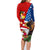 United States And Tonga Family Matching Long Sleeve Bodycon Dress and Hawaiian Shirt USA Flag Eagle Mix Tongan Coat Of Arms Ngatu Pattern LT14 - Polynesian Pride