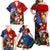 United States And Tonga Family Matching Off Shoulder Maxi Dress and Hawaiian Shirt USA Flag Eagle Mix Tongan Coat Of Arms Ngatu Pattern LT14 - Polynesian Pride