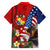 United States And Tonga Family Matching Puletasi Dress and Hawaiian Shirt USA Flag Eagle Mix Tongan Coat Of Arms Ngatu Pattern LT14 - Polynesian Pride