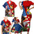 United States And Tonga Family Matching Short Sleeve Bodycon Dress and Hawaiian Shirt USA Flag Eagle Mix Tongan Coat Of Arms Ngatu Pattern LT14 - Polynesian Pride