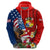 United States And Tonga Hoodie USA Flag Eagle Mix Tongan Coat Of Arms Ngatu Pattern LT14 - Polynesian Pride