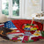 United States And Tonga Round Carpet USA Flag Eagle Mix Tongan Coat Of Arms Ngatu Pattern LT14 - Polynesian Pride