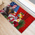 United States And Tonga Rubber Doormat USA Flag Eagle Mix Tongan Coat Of Arms Ngatu Pattern LT14 - Polynesian Pride