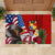 United States And Tonga Rubber Doormat USA Flag Eagle Mix Tongan Coat Of Arms Ngatu Pattern LT14 - Polynesian Pride