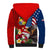 United States And Tonga Sherpa Hoodie USA Flag Eagle Mix Tongan Coat Of Arms Ngatu Pattern LT14 - Polynesian Pride