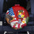 United States And Tonga Spare Tire Cover USA Flag Eagle Mix Tongan Coat Of Arms Ngatu Pattern LT14 Blue - Polynesian Pride