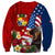 United States And Tonga Sweatshirt USA Flag Eagle Mix Tongan Coat Of Arms Ngatu Pattern LT14 - Polynesian Pride