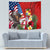 United States And Tonga Tapestry USA Flag Eagle Mix Tongan Coat Of Arms Ngatu Pattern LT14 - Polynesian Pride