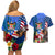 United States And Fiji Couples Matching Off Shoulder Short Dress and Hawaiian Shirt USA Flag Eagle Mix Fijian Coat Of Arms Tapa Pattern LT14 - Polynesian Pride