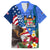 United States And Fiji Family Matching Long Sleeve Bodycon Dress and Hawaiian Shirt USA Flag Eagle Mix Fijian Coat Of Arms Tapa Pattern LT14 Dad's Shirt - Short Sleeve Blue - Polynesian Pride