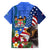 United States And Fiji Family Matching Short Sleeve Bodycon Dress and Hawaiian Shirt USA Flag Eagle Mix Fijian Coat Of Arms Tapa Pattern LT14 - Polynesian Pride