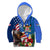 United States And Fiji Kid Hoodie USA Flag Eagle Mix Fijian Coat Of Arms Tapa Pattern LT14 Zip Hoodie Blue - Polynesian Pride