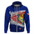 New Zealand Waitangi Day Zip Hoodie NZ Maori Tui Bird With Kowhai Flowers LT14 Zip Hoodie Blue - Polynesian Pride