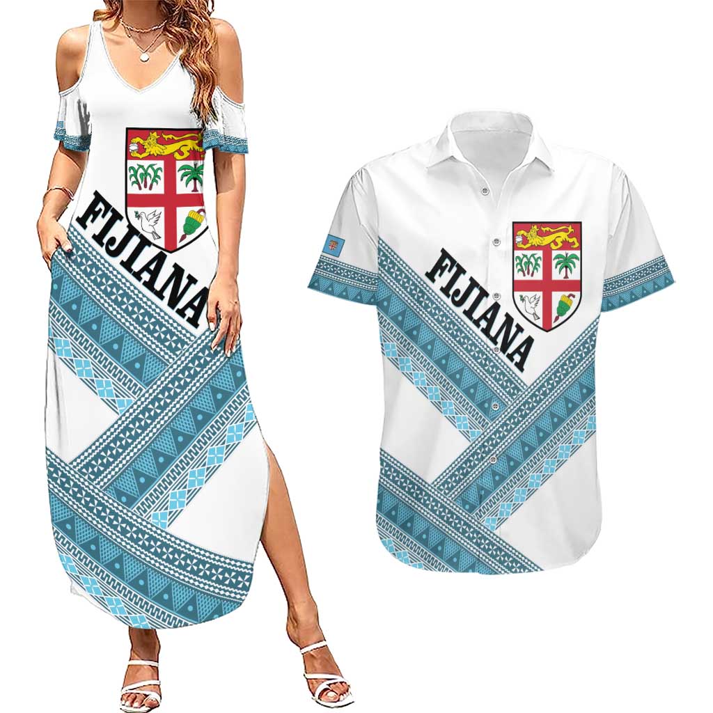 Custom Fiji Tapa Rugby 2025 Couples Matching Summer Maxi Dress and Hawaiian Shirt Go Champions Fijiana