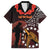 Cook Islands ANZAC Day Family Matching Off Shoulder Maxi Dress and Hawaiian Shirt Poppies With Sea Turtle LT14 Dad's Shirt - Short Sleeve Red - Polynesian Pride