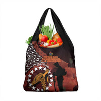 Cook Islands ANZAC Day Grocery Bag Poppies With Sea Turtle LT14 1-pack One Size Red - Polynesian Pride