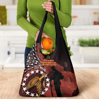 Cook Islands ANZAC Day Grocery Bag Poppies With Sea Turtle LT14 - Polynesian Pride