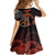 Cook Islands ANZAC Day Kid Short Sleeve Dress Poppies With Sea Turtle LT14 - Polynesian Pride