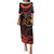 Cook Islands ANZAC Day Puletasi Poppies With Sea Turtle LT14 Long Dress Red - Polynesian Pride