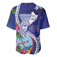 Biba Guam Liberation Day Baseball Jersey Tano y Chamoru Latte Stone Blue LT14 - Polynesian Pride