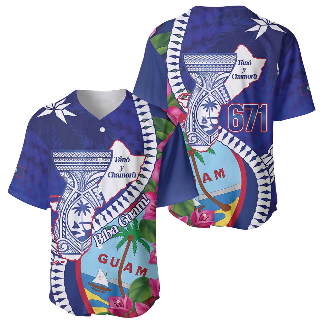 Biba Guam Liberation Day Baseball Jersey Tano y Chamoru Latte Stone Blue LT14 - Polynesian Pride