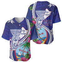 Biba Guam Liberation Day Baseball Jersey Tano y Chamoru Latte Stone Blue LT14 - Polynesian Pride