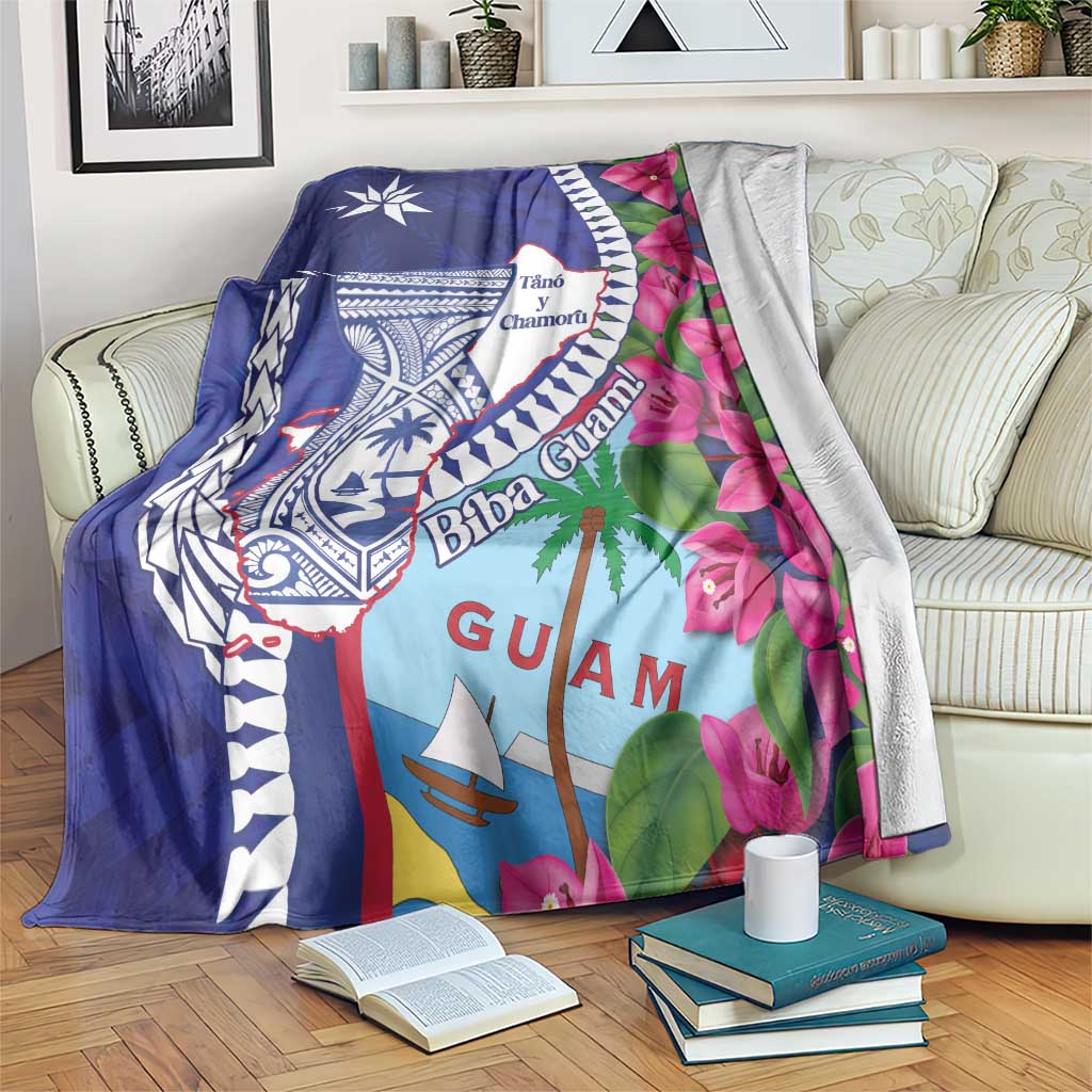 Biba Guam Liberation Day Blanket Tano y Chamoru Latte Stone Blue LT14 Blue - Polynesian Pride