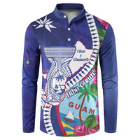 Biba Guam Liberation Day Button Sweatshirt Tano y Chamoru Latte Stone Blue LT14 Blue - Polynesian Pride