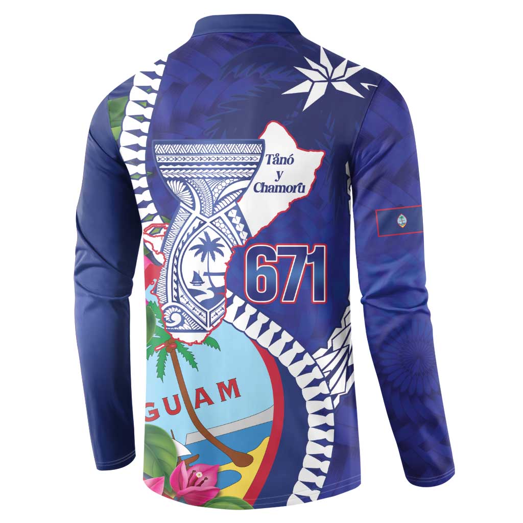 Biba Guam Liberation Day Button Sweatshirt Tano y Chamoru Latte Stone Blue LT14 - Polynesian Pride