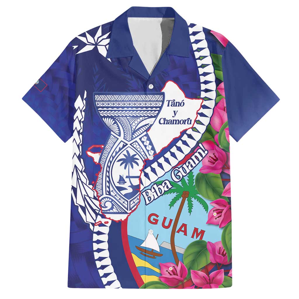 Biba Guam Liberation Day Hawaiian Shirt Tano y Chamoru Latte Stone Blue LT14 Blue - Polynesian Pride