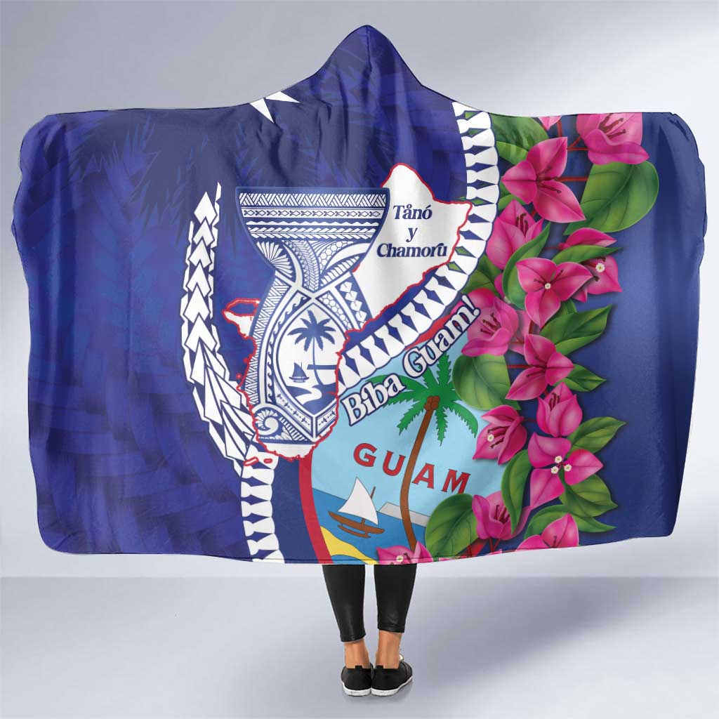 Biba Guam Liberation Day Hooded Blanket Tano y Chamoru Latte Stone Blue LT14 One Size Blue - Polynesian Pride