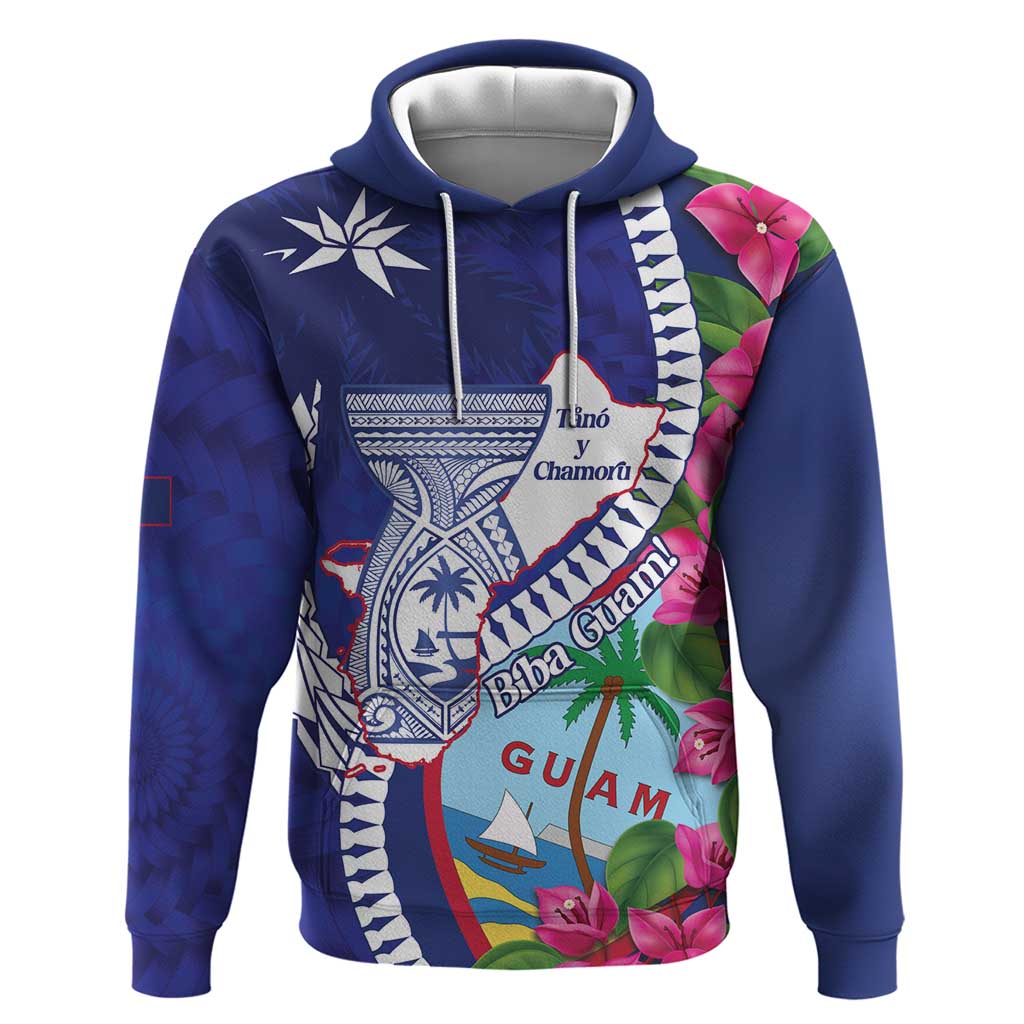 Biba Guam Liberation Day Hoodie Tano y Chamoru Latte Stone Blue LT14 Pullover Hoodie Blue - Polynesian Pride