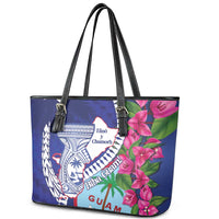 Biba Guam Liberation Day Leather Tote Bag Tano y Chamoru Latte Stone Blue LT14 - Polynesian Pride
